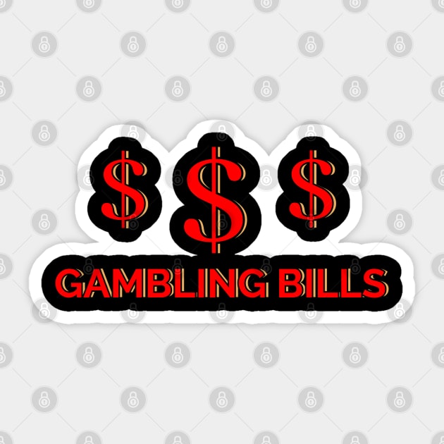 Gambling bill retro Sticker by SkullRacerShop